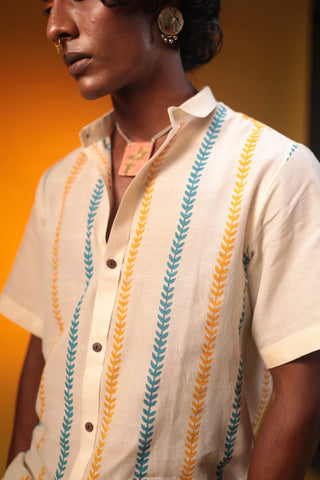 Tropical Fern Handloom Organic Cotton Shirt