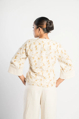 Coffee Runs Handspun Handwoven Cotton Top